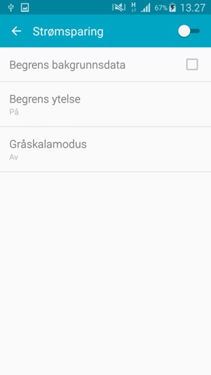 Slå på Strømsparing