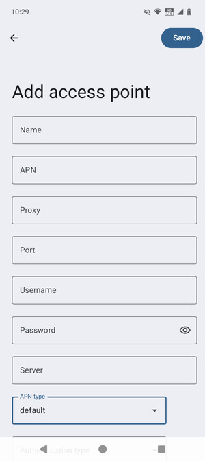 Enter Internet information