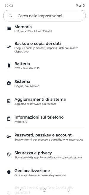 Scorri e seleziona Aggiornamenti di sistema