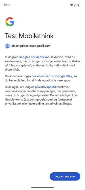 Vælg Jeg accepterer