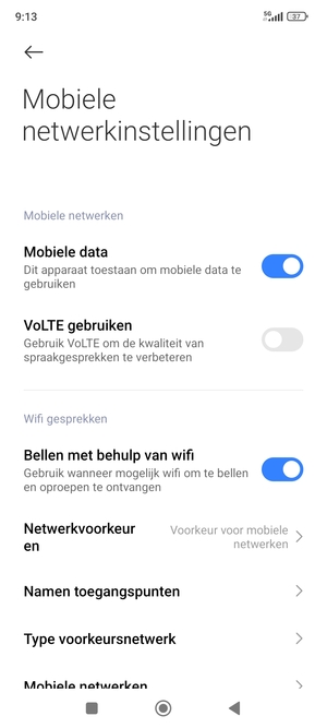 Selecteer Namen toegangspunten