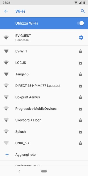 Ora sei connesso alla rete Wi-Fi