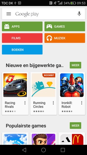 Selecteer de zoekbalk