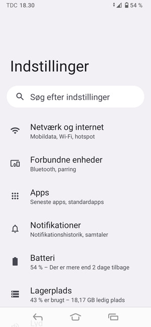Vælg Netværk og internet