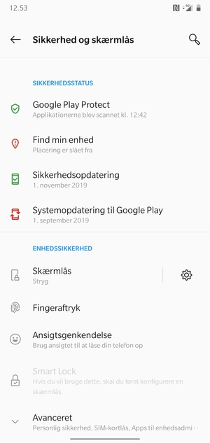 Scroll til og vælg Avanceret