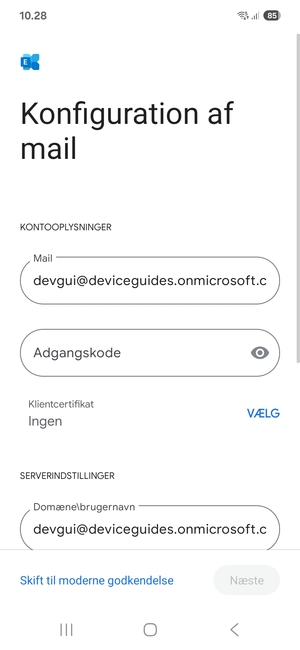 Indtast din adgangskode