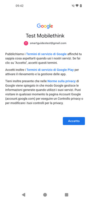 Seleziona Accetto