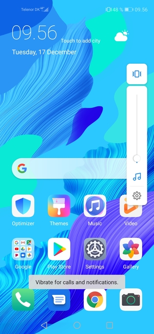 Select Vibrate to change to silent mode