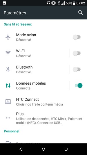 Sélectionnez Données mobiles