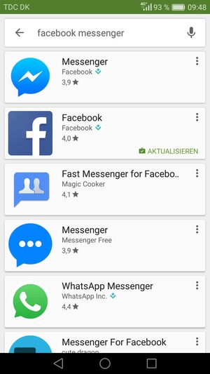 Wählen Sie die App