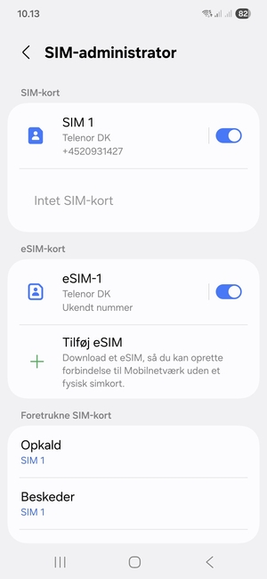 Dit eSIM er nu aktiveret