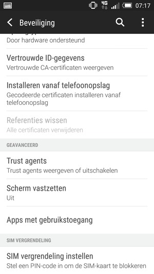 Om de pin voor de simkaart te wijzigen, selecteer u SIM-vergrendeling instellen