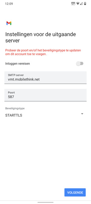Selecteer Beveiligingstype