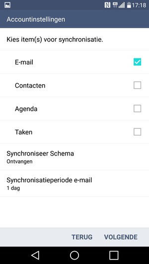 Selecteer VOLGENDE