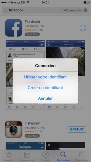 Sélectionnez Utiliser votre identifiant