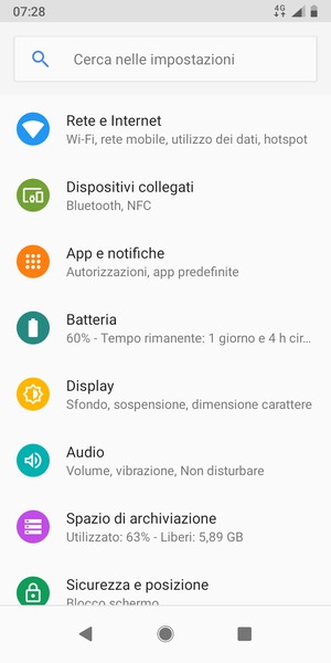 Seleziona Rete e Internet