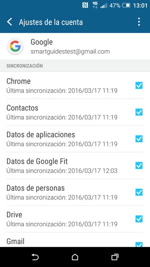 Asegúrese de haber seleccionado Contactos