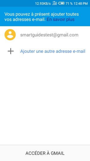 Sélectionnez ACCÉDER À GMAIL