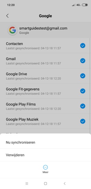 Selecteer Nu synchroniseren