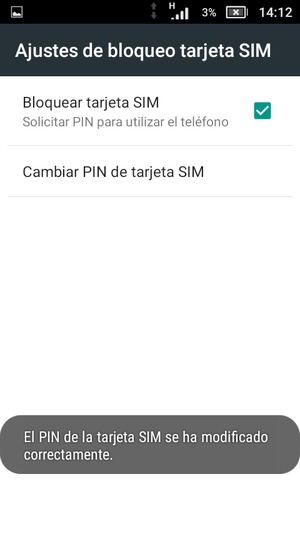 Su PIN de la tarjeta SIM ha sido cambiado
