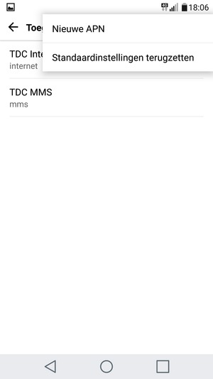 Selecteer Nieuwe APN