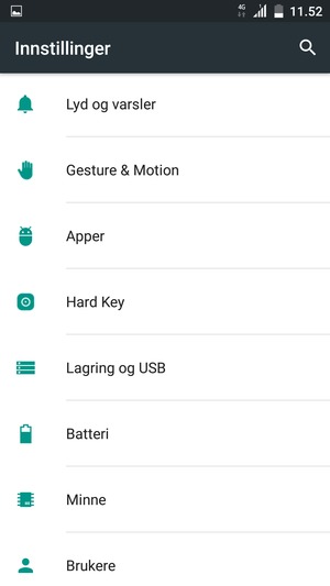 Bla til og velg Batteri