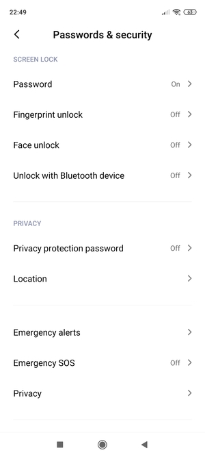 Your phone is now secure with a screen lock