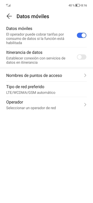 Seleccione Nombres de puntos de acceso
