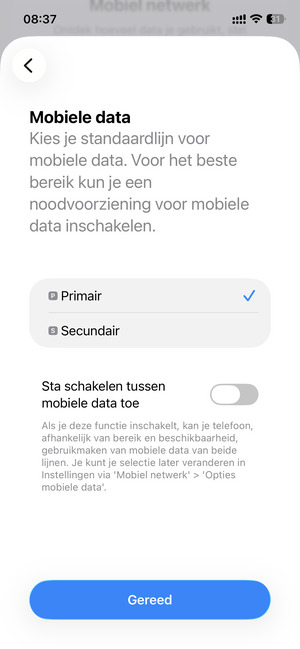 Selecteer uw voorkeursoptie en selecteer Gereed