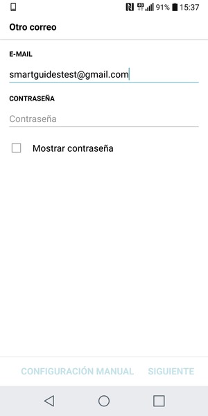 Introduzca su dirección de Gmail y seleccione CONTRASEÑA