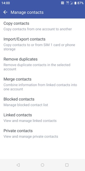 Select Import/Export contacts
