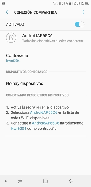 El teléfono ha sido configurado para su uso como módem
