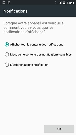 Sélectionnez votre option préférée et sélectionnez OK