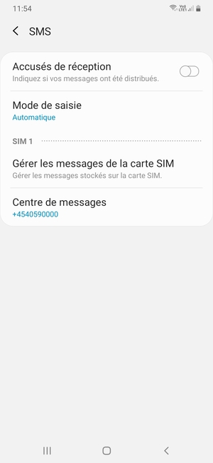 Sélectionnez Centre de messages