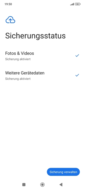Wählen Sie Sicherung verwalten