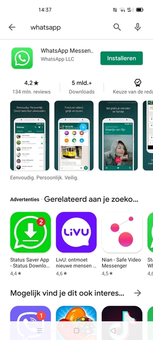 Selecteer de app