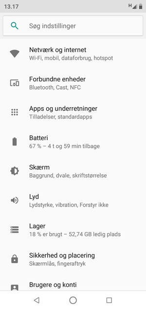 Vælg Netværk og internet