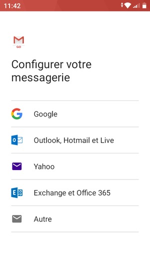 Sélectionnez Outlook, Hotmail et Live