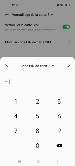 Saisissez votre Nouveau code PIN de carte SIM et sélectionnez OK