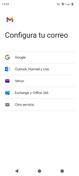 Seleccione Outlook, Hotmail y Live