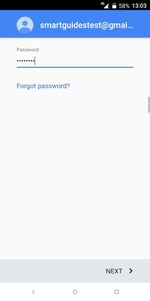 Enter your password and select NEXT