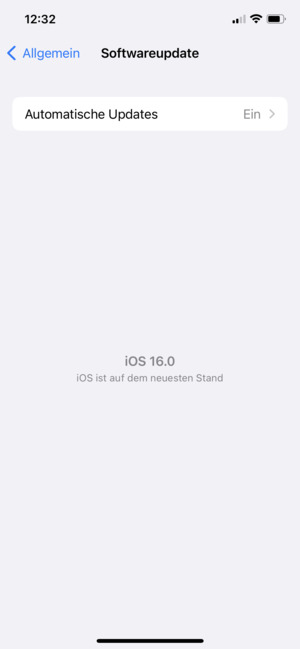 Falls Ihr iPhone aktualisiert ist, wird Ihnen der folgende Bildschirm angezeigt.