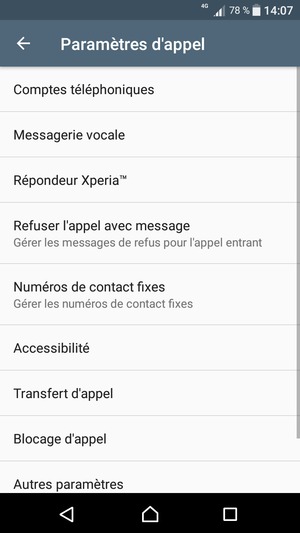 Sélectionnez Messagerie vocale