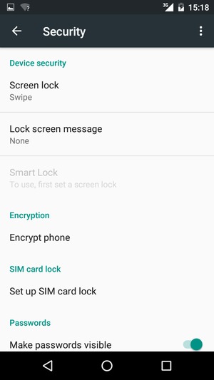 Select Screen lock