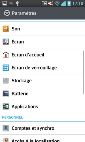 Faites défiler et sélectionnez Écran de verrouillage
