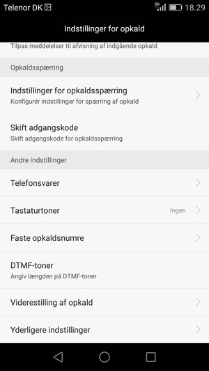 Scroll til og vælg Telefonsvarer