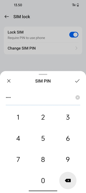 Enter your New SIM PIN and select OK