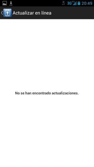 Si su teléfono está actualizado, verá la siguiente pantalla.