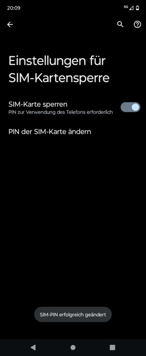 Ihre SIM-PIN wurde geändert