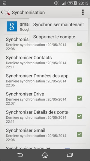 Sélectionnez Synchroniser
maintenant